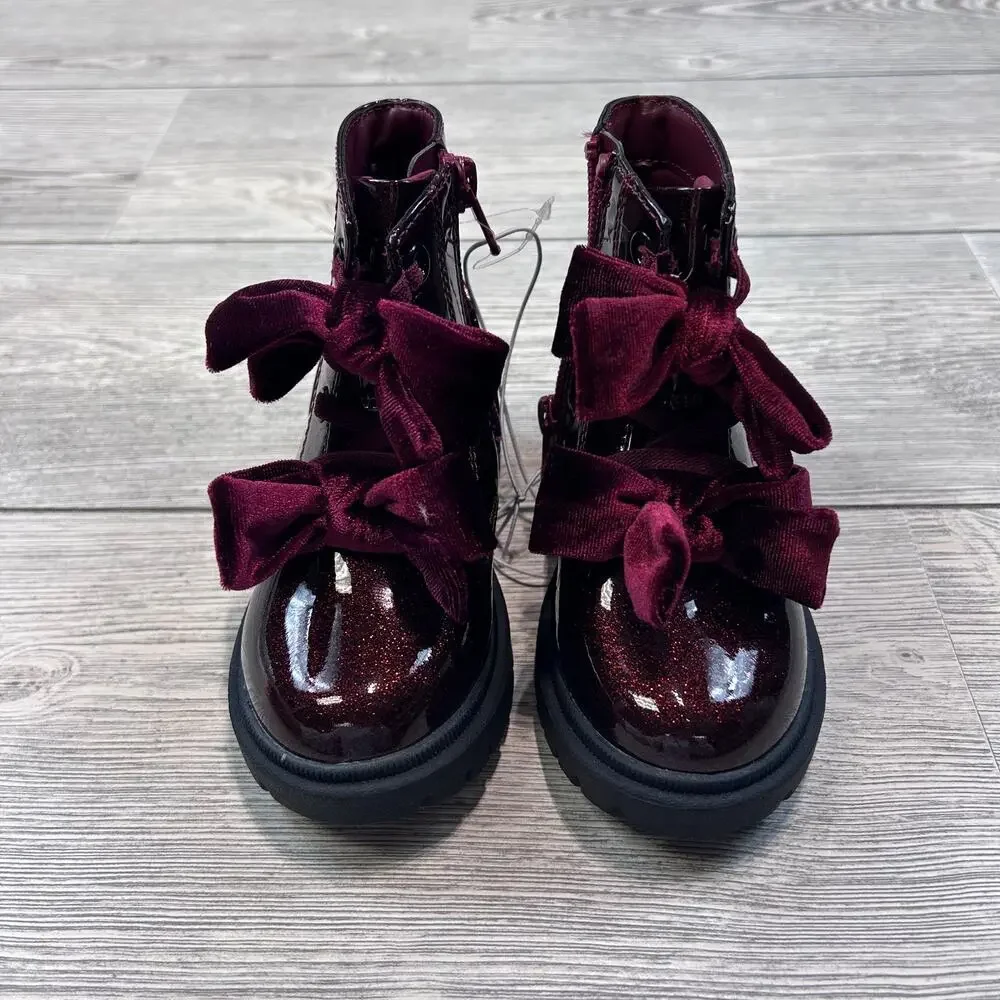 Cat & Jack Toddler Khloe Glitter Boots Red 8 NWOT